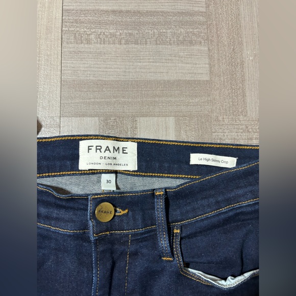 FRAME Le High Skinny Cropped Dark wash jeans size 30 - Picture 2 of 5